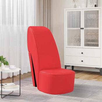 Stuhl in Stöckelschuh-Form Rot Kunstleder
