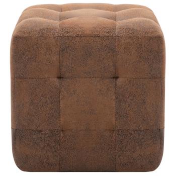 Nachttische 2 Stk. Braun 30×30×30 cm Wildleder-Optik
