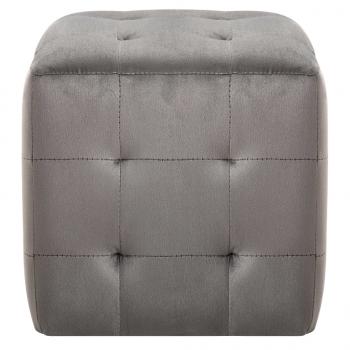 Nachttische 2 Stk. Grau 30x30x30 cm Samtstoff