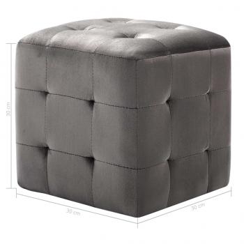 Nachttische 2 Stk. Grau 30x30x30 cm Samtstoff