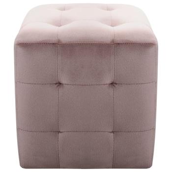 Nachttische 2 Stk. Rosa 30x30x30 cm Samtstoff
