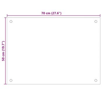  Küchenrückwand Weiß 70x50 cm Hartglas