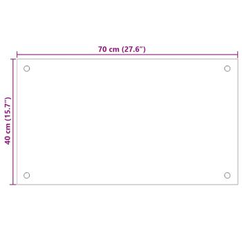 Küchenrückwand Transparent 70×40 cm Hartglas