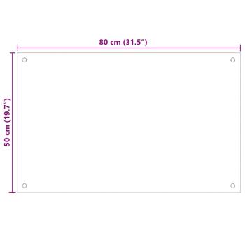 Küchenrückwand Transparent 80×50 cm Hartglas