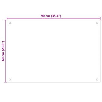 Küchenrückwand Transparent 90×60 cm Hartglas