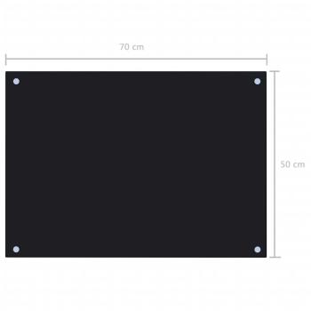 Küchenrückwand Schwarz 70x50 cm Hartglas