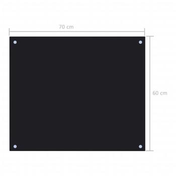 Küchenrückwand Schwarz 70x60 cm Hartglas