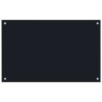 Küchenrückwand Schwarz 80x50 cm Hartglas