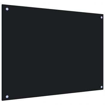 ARDEBO.de - Küchenrückwand Schwarz 80x60 cm Hartglas