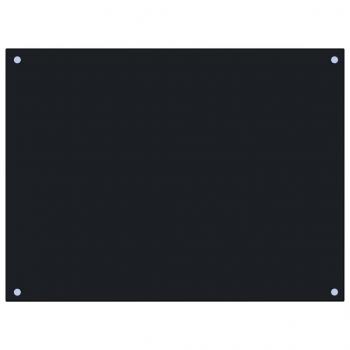 Küchenrückwand Schwarz 80x60 cm Hartglas