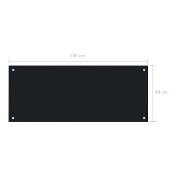  Küchenrückwand Schwarz 100x40 cm Hartglas