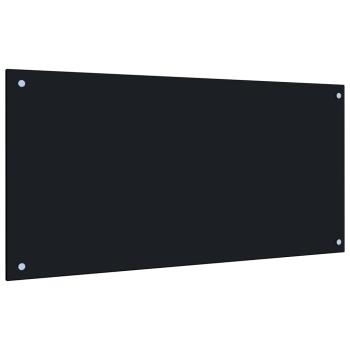  Küchenrückwand Schwarz 100x50 cm Hartglas