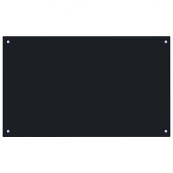  Küchenrückwand Schwarz 100x60 cm Hartglas