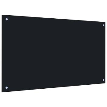  Küchenrückwand Schwarz 100x60 cm Hartglas