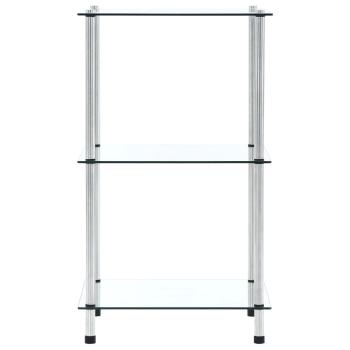 Regal mit 3 Ablagen Transparent 40x40x67 cm Hartglas