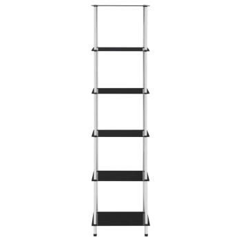 Regal mit 6 Ablagen Schwarz 40x40x160 cm Hartglas
