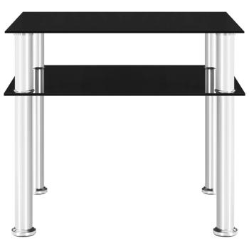Beistelltisch Schwarz 45x50x45 cm Hartglas