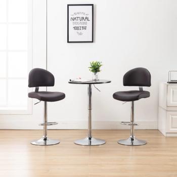 Barhocker 2 Stk. Braun Kunstleder 