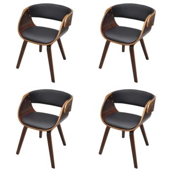 Esszimmerstühle 4 Stk. Braun Bugholz und Kunstleder 