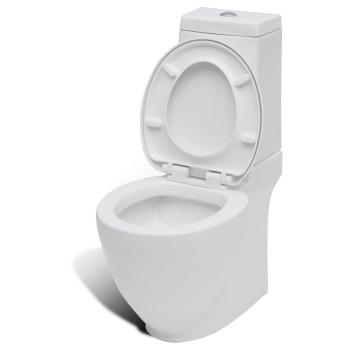 Toilette und Bidet Set Weiß Keramik