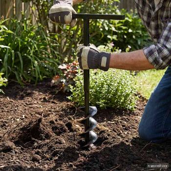 Erdbohrer mit Griff 120 mm Verlängerungsrohr 9 m