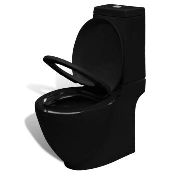 Keramik-WC & Bidet-Set Schwarz