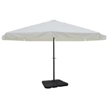 ARDEBO.de - Sonnenschirm Aluminium weiss mit Schirmständer