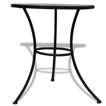 3-tlg. Bistro-Set Keramik Schwarz und Weiß