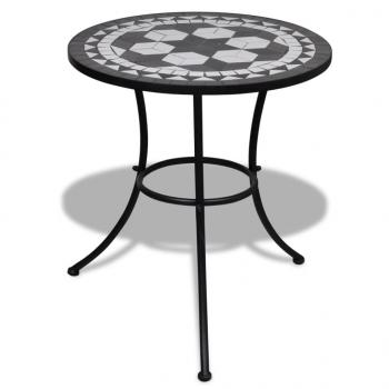 3-tlg. Bistro-Set Keramik Schwarz und Weiß