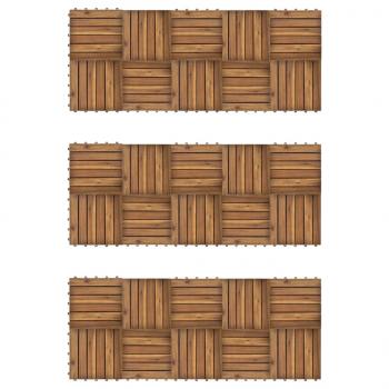 Terrassenfliesen 30 Stk. Vertikales Muster 30x30 cm Akazienholz