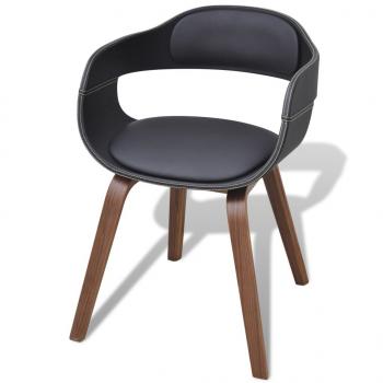 Esszimmerstühle 4 Stk. Schwarz Bugholz und Kunstleder 