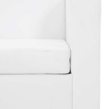 Sofa-Set Kunstleder 3-Sitzer + 2-Sitzer Weiß