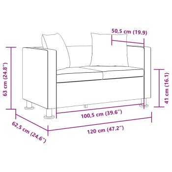 Sofa-Set Kunstleder 3-Sitzer + 2-Sitzer Weiß