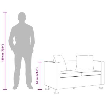 Sofa-Set Kunstleder 3-Sitzer + 2-Sitzer Weiß