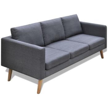 Sofa Set 2-Sitzer und 3-Sitzer Stoff Dunkelgrau 