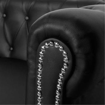 Chesterfield-Sofas 2-Sitzer und 3-Sitzer Kunstleder Schwarz 