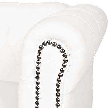   Chesterfield-Sofas 2-Sitzer und 3-Sitzer Kunstleder Weiß 