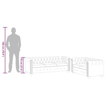   Chesterfield-Sofas 2-Sitzer und 3-Sitzer Kunstleder Weiß 