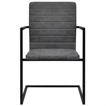 Freischwinger 6 Stk. Grau Kunstleder