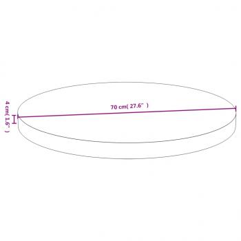 Tischplatte Ø70x4 cm Bambus