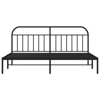 Bettgestell mit Kopfteil Metall Schwarz 200x200 cm