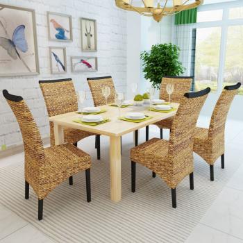 Esszimmerstühle 6 Stk. Abaca und Mango Massivholz 