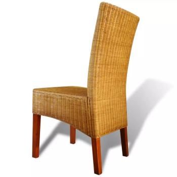 Esszimmerstühle 6 Stk. Natur Rattan Braun 
