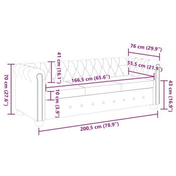 Chesterfield-Sofas 2-Sitzer und 3-Sitzer Braun