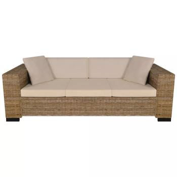 Sofa-Set 2-Sitzer und 3-Sitzer Echtes Rattan 