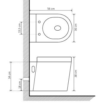 Hänge-Toilette mit Einbau-Spülkasten Keramik Weiß