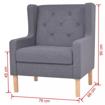 2-tlg. Sofa-Set Stoff Grau