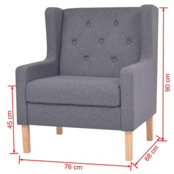 2-tlg. Sofa-Set Stoff Grau