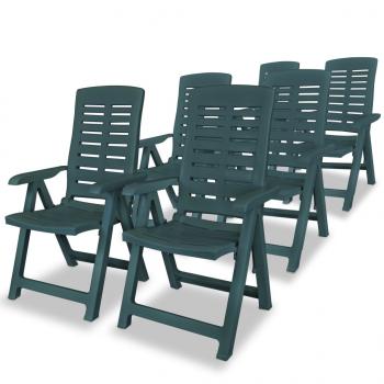 ARDEBO.de - Garten-Liegestühle 6 Stk. Kunststoff Grün
