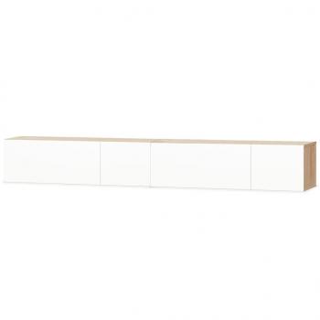 TV-Schränke 2 Stk. 120x40x34cm Hochglanz-Weiß Eiche